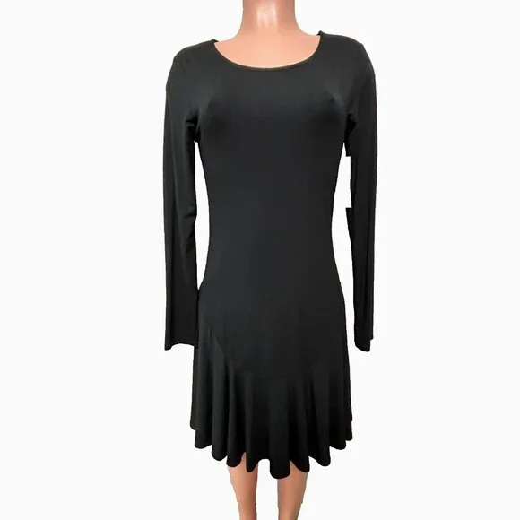 slim fit dress slacks Women's Basic Long Sleeve Fit & Flare Maxi Dress main image 1